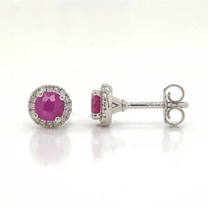 HALO JULY BIRTHSTONE STUD EARRINGS
