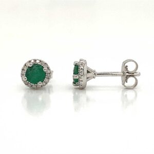 HALO MAY BIRTHSTONE STUD EARRINGS