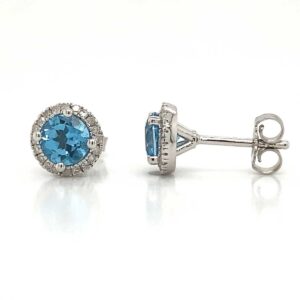 HALO DECEMBER BIRTHSTONE STUD EARRINGS
