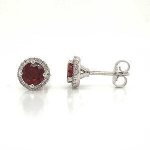 HALO JANUARY BIRTHSTONE STUD EARRINGS