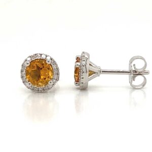 HALO NOVEMBER BIRTHSTONE STUD EARRINGS