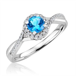INFINITY HALO DECEMBER BIRTHSTONE RING