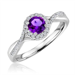 INFINITY HALO FEBRUARY BIRTHSTONE RING