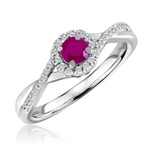 INFINITY HALO JULY BIRTHSTONE RING